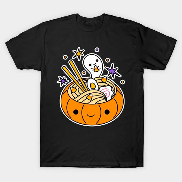 Halloween pumpkin noodles T-Shirt by Valentina